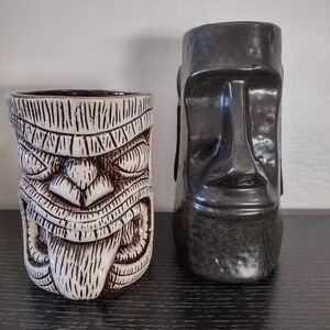 Vintage Ceramic Tiki drink cups x 2